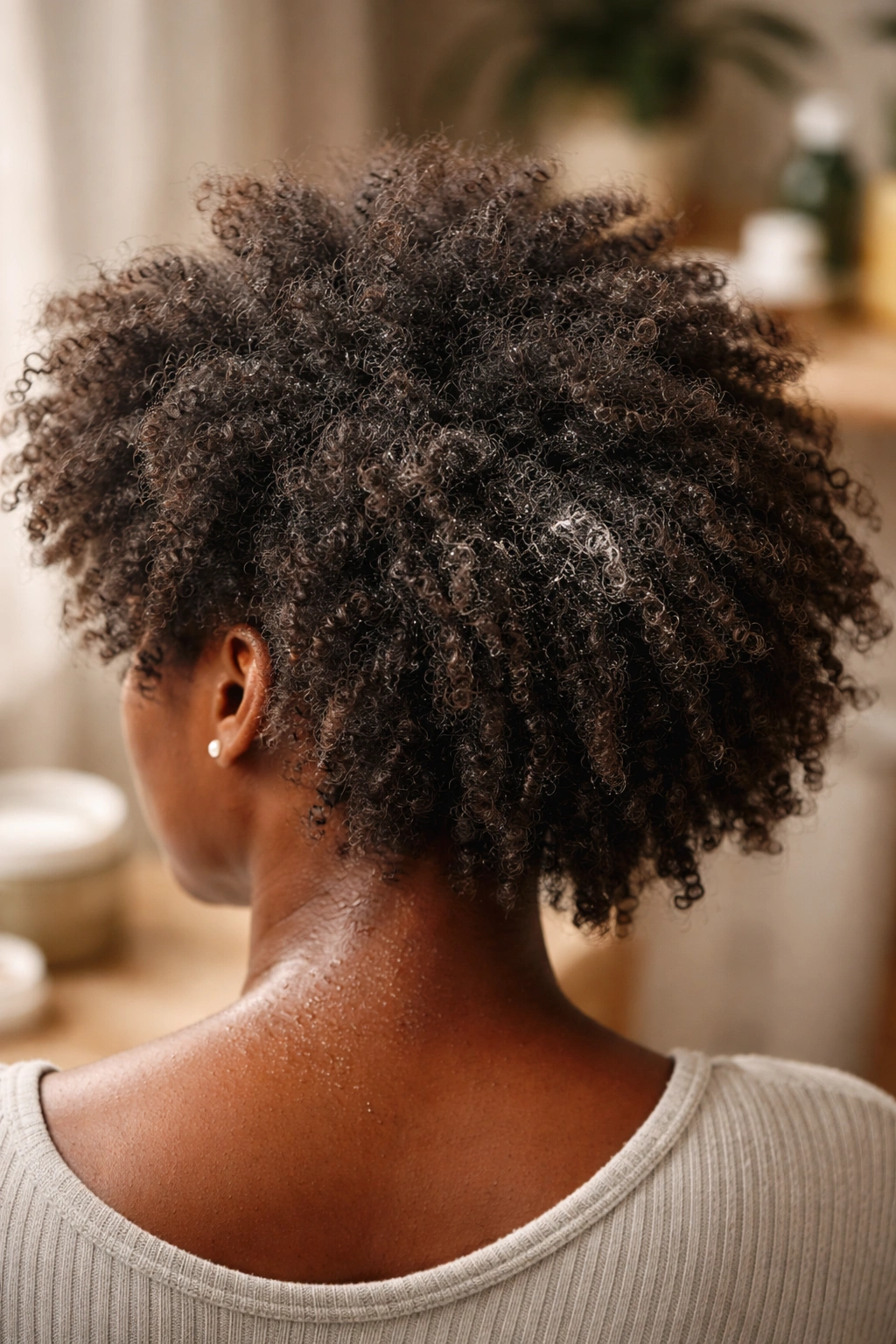 Dry frizzy 4C coils showing common styling mistakes
