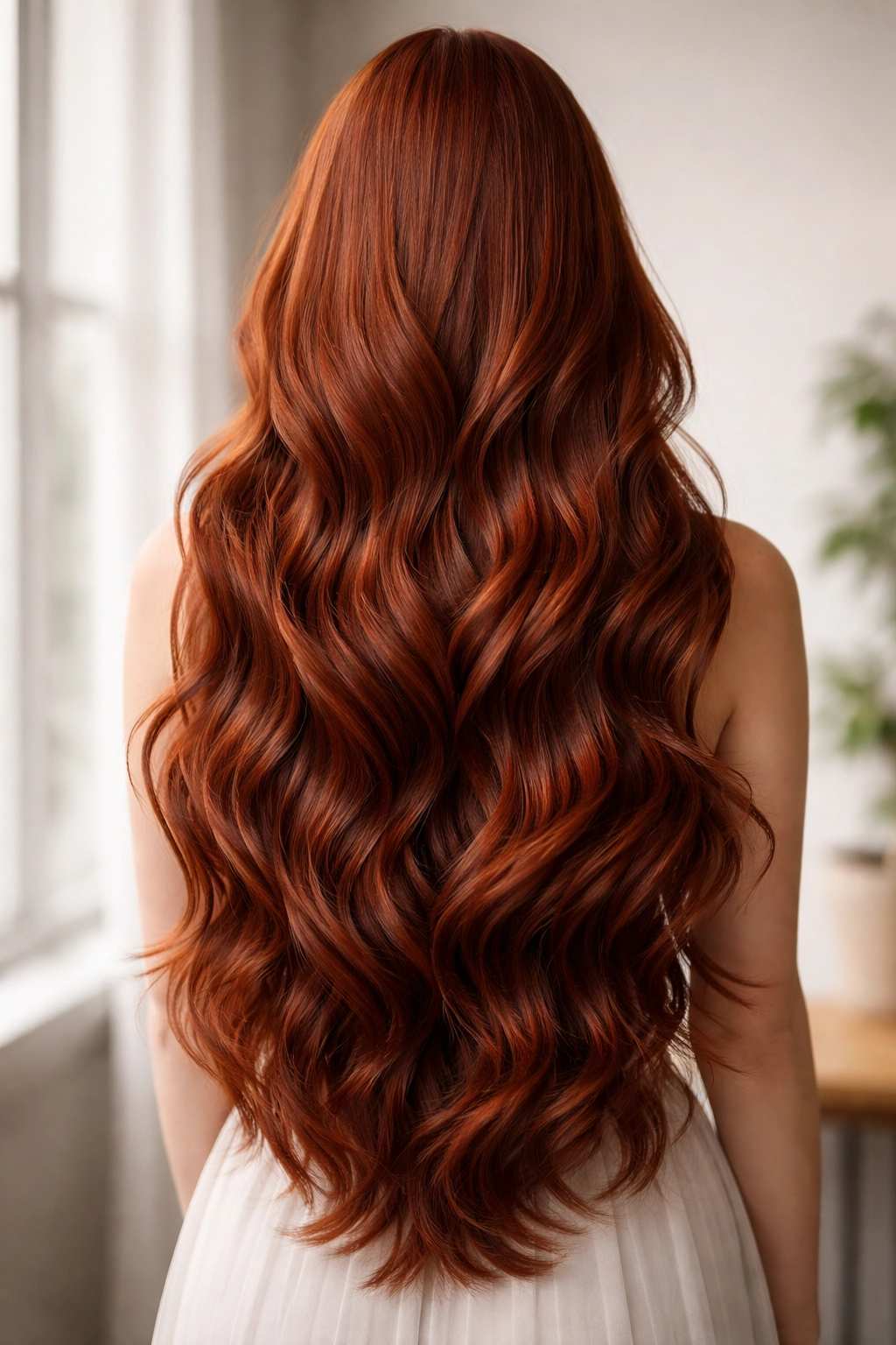Mermaid-length auburn waves with layered ends