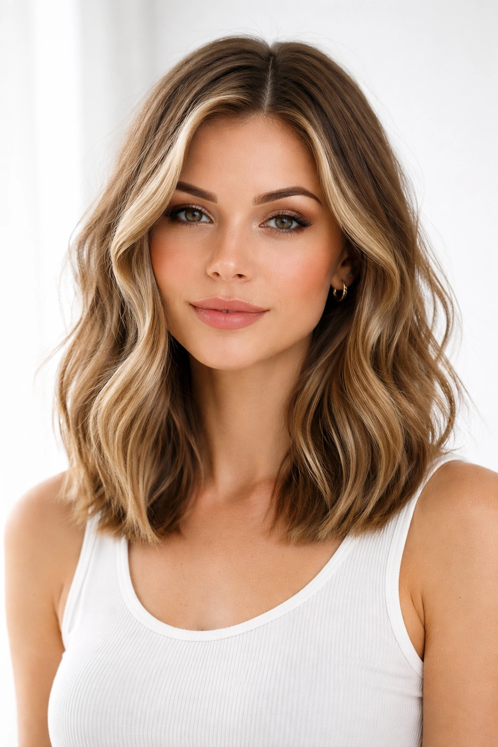 Modern blunt wave lob with clean ends and subtle layers