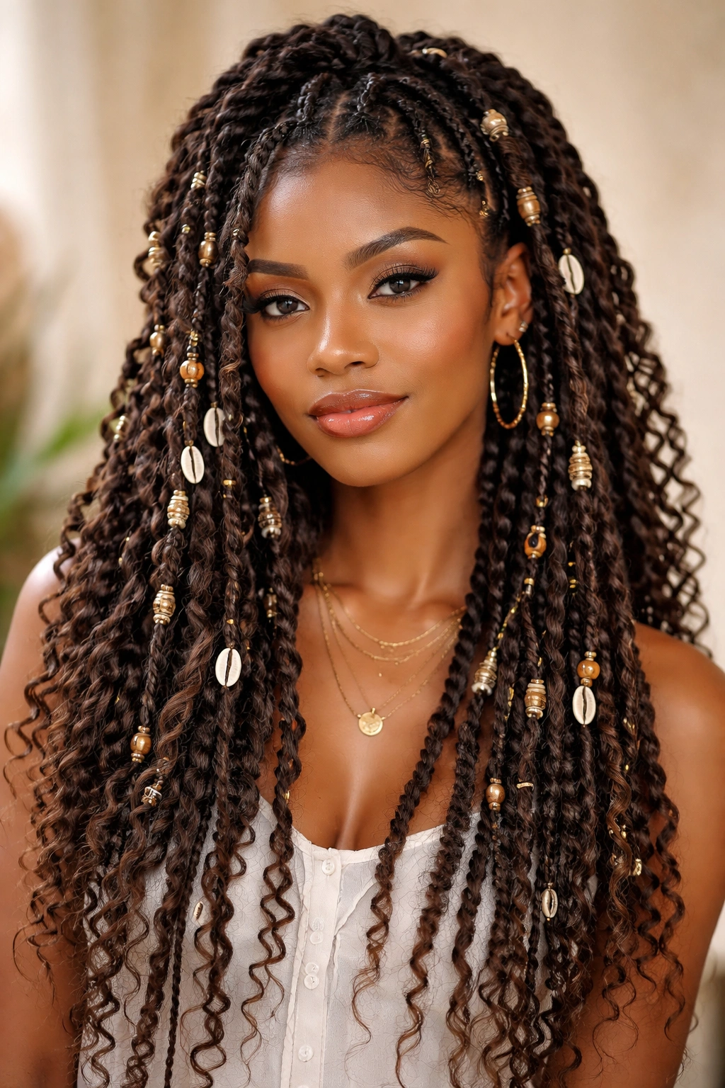 Twists with beads and cuffs for boho style