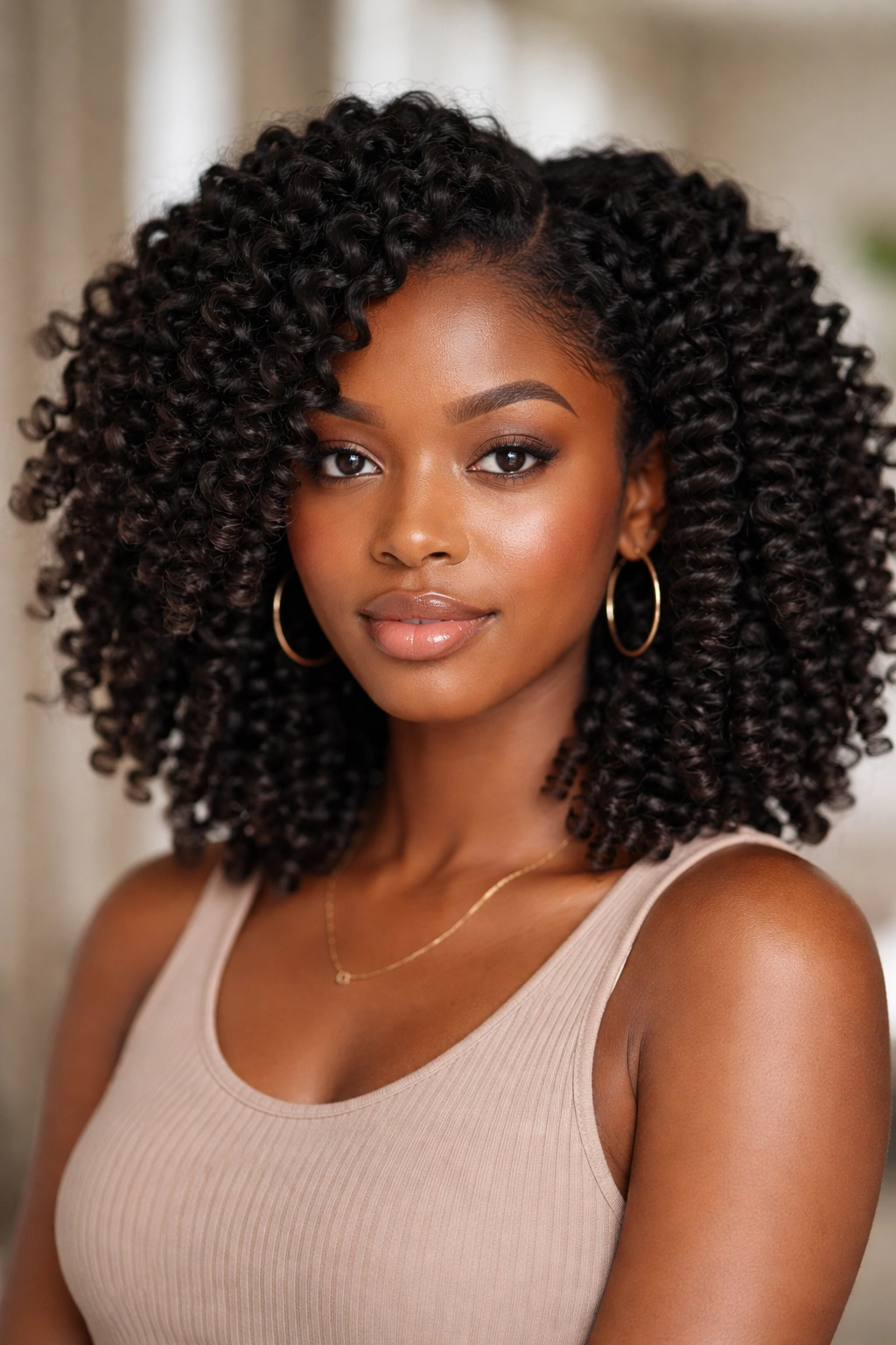 Wash-and-wear braid-out with defined blocky waves on 4C hair