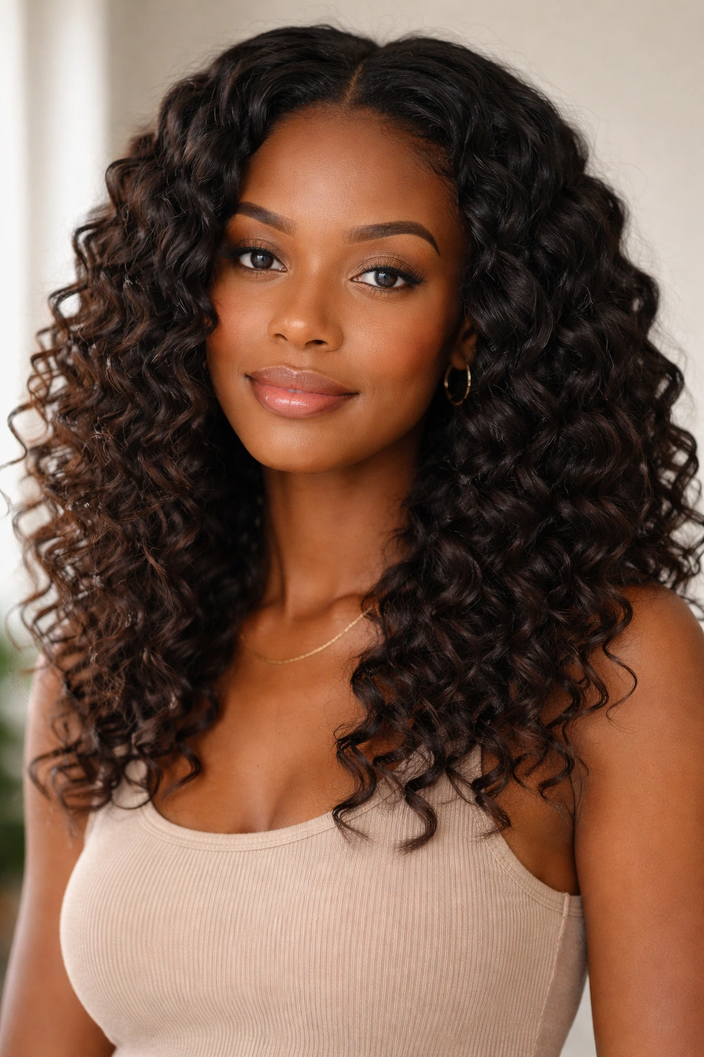 Loose waves from a braid-out hairstyle after taking down braids