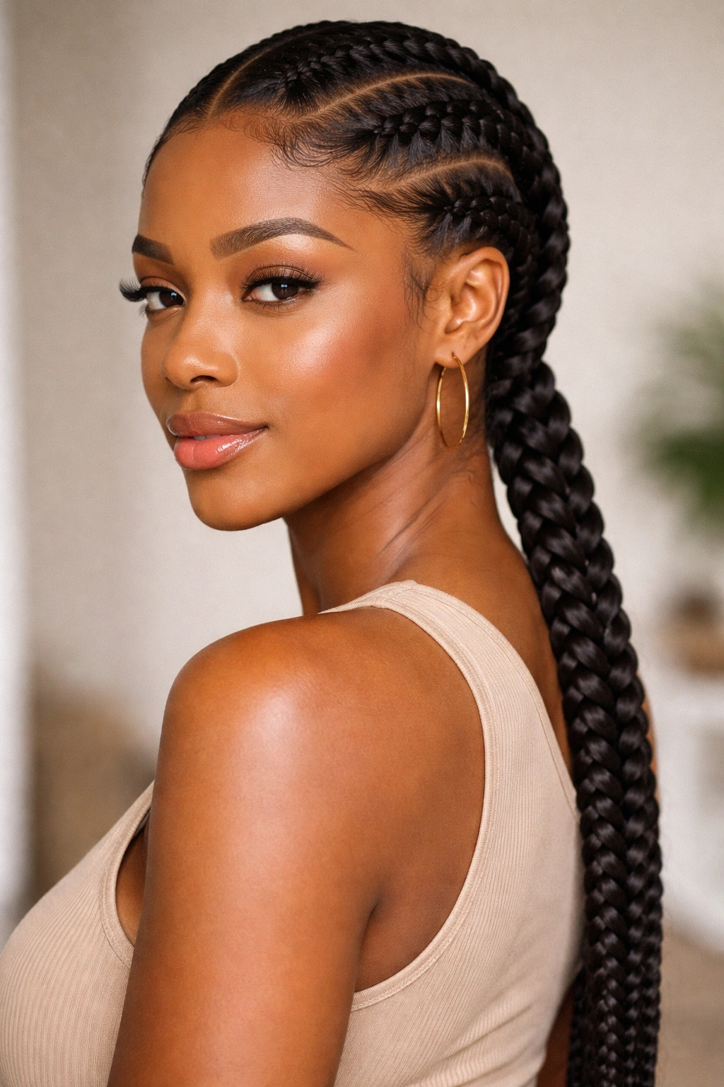 Portrait showing a tailored braid style for specific hair type and goals