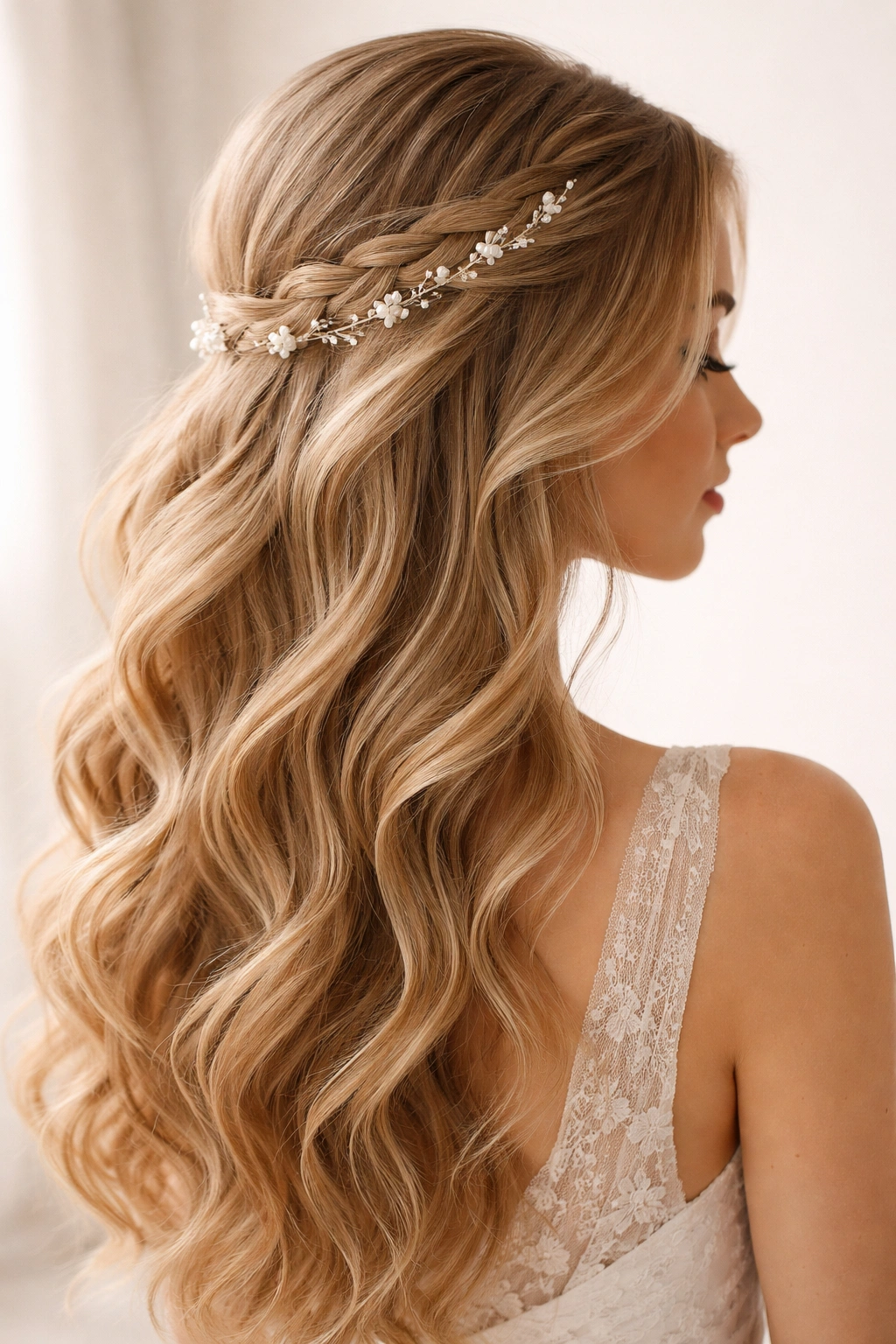 Close-up of braided waves with romantic details