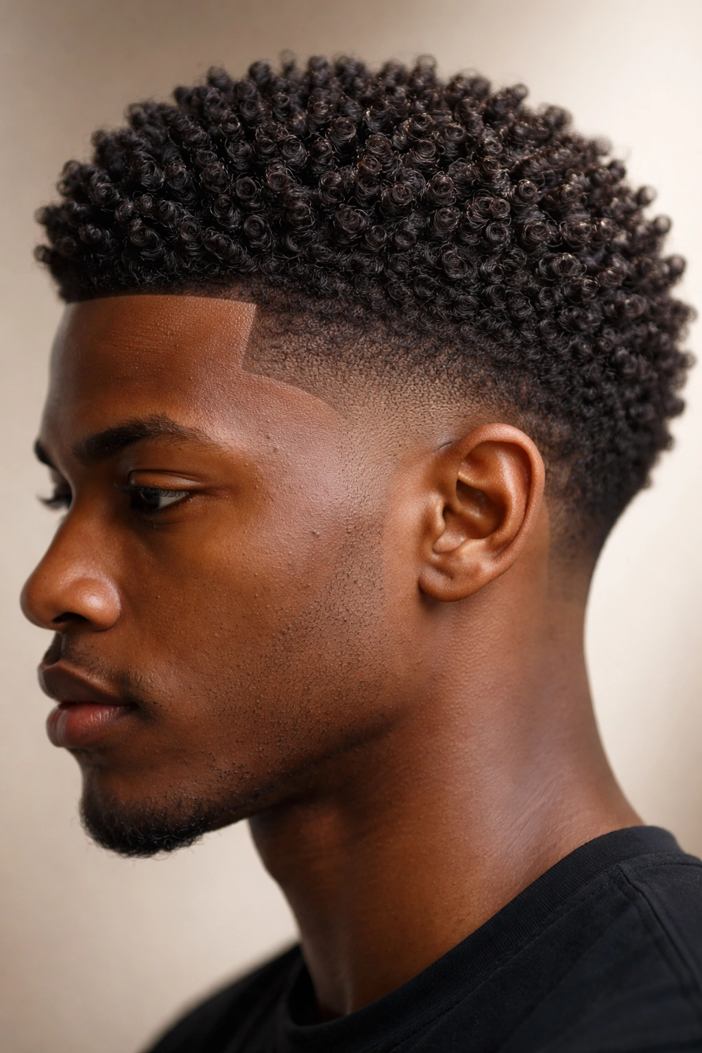 Close-up of brush coils with sharp edges along the hairline