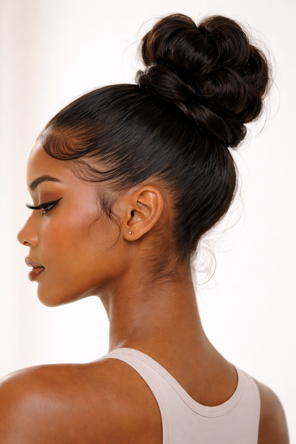 Bubble bun with stacked segments and defined laid edges