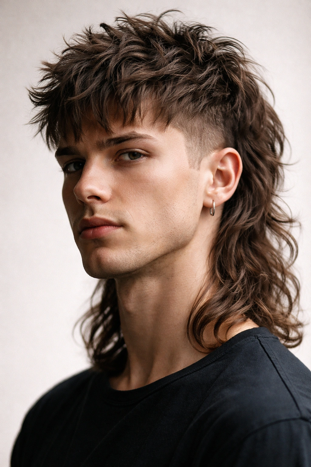 Mullet with a choppy, disconnected front and long, wavy back