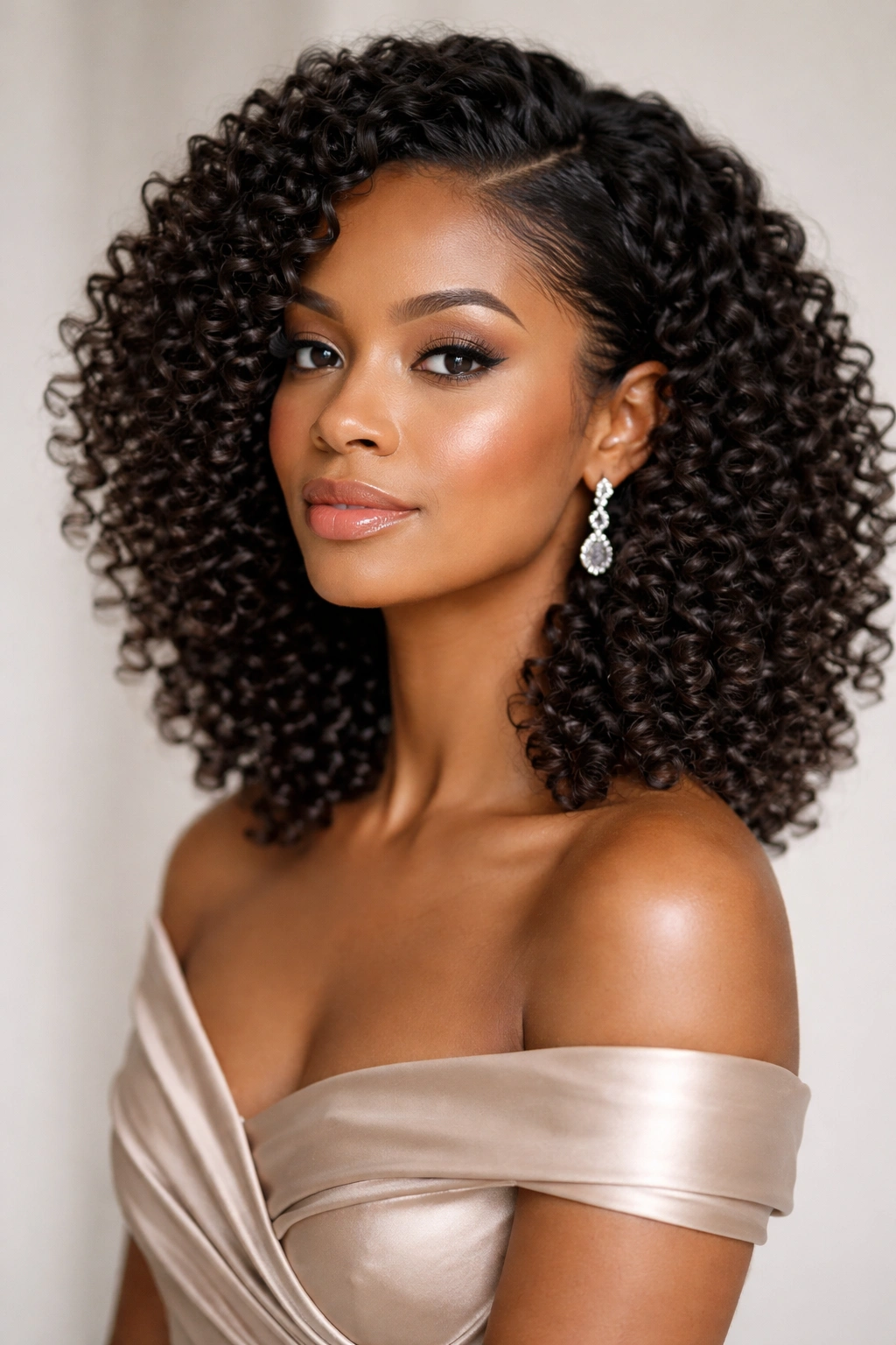 Elegant coil-out with clearly separated, defined curls.