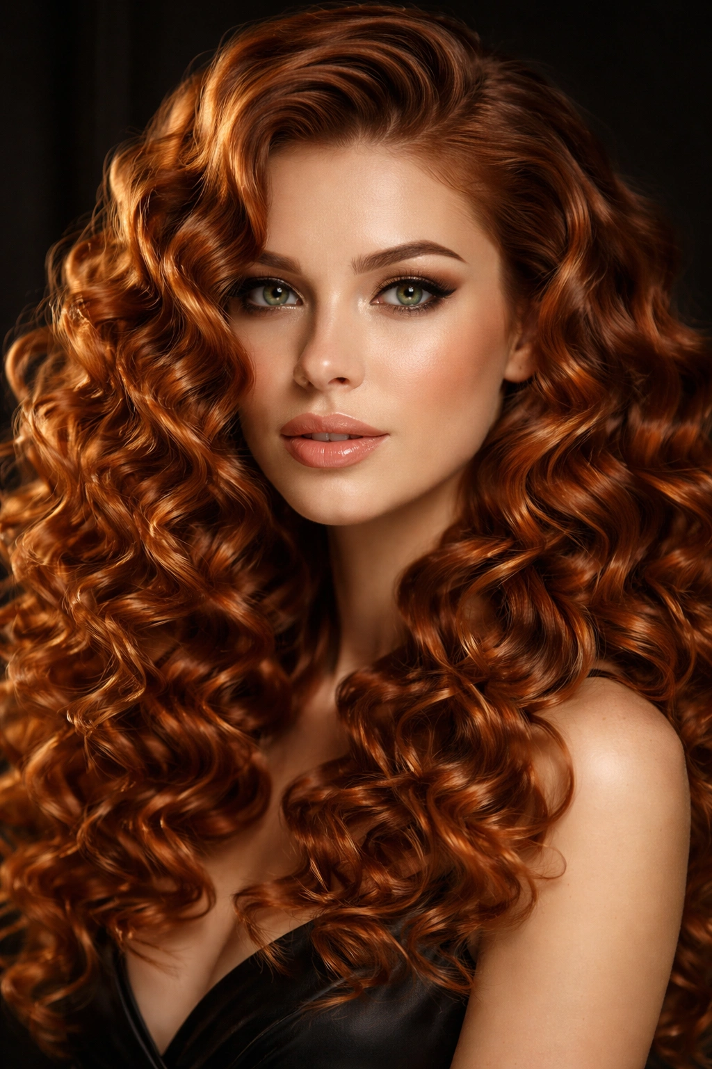 Close-up of copper spiral waves with corkscrew curls