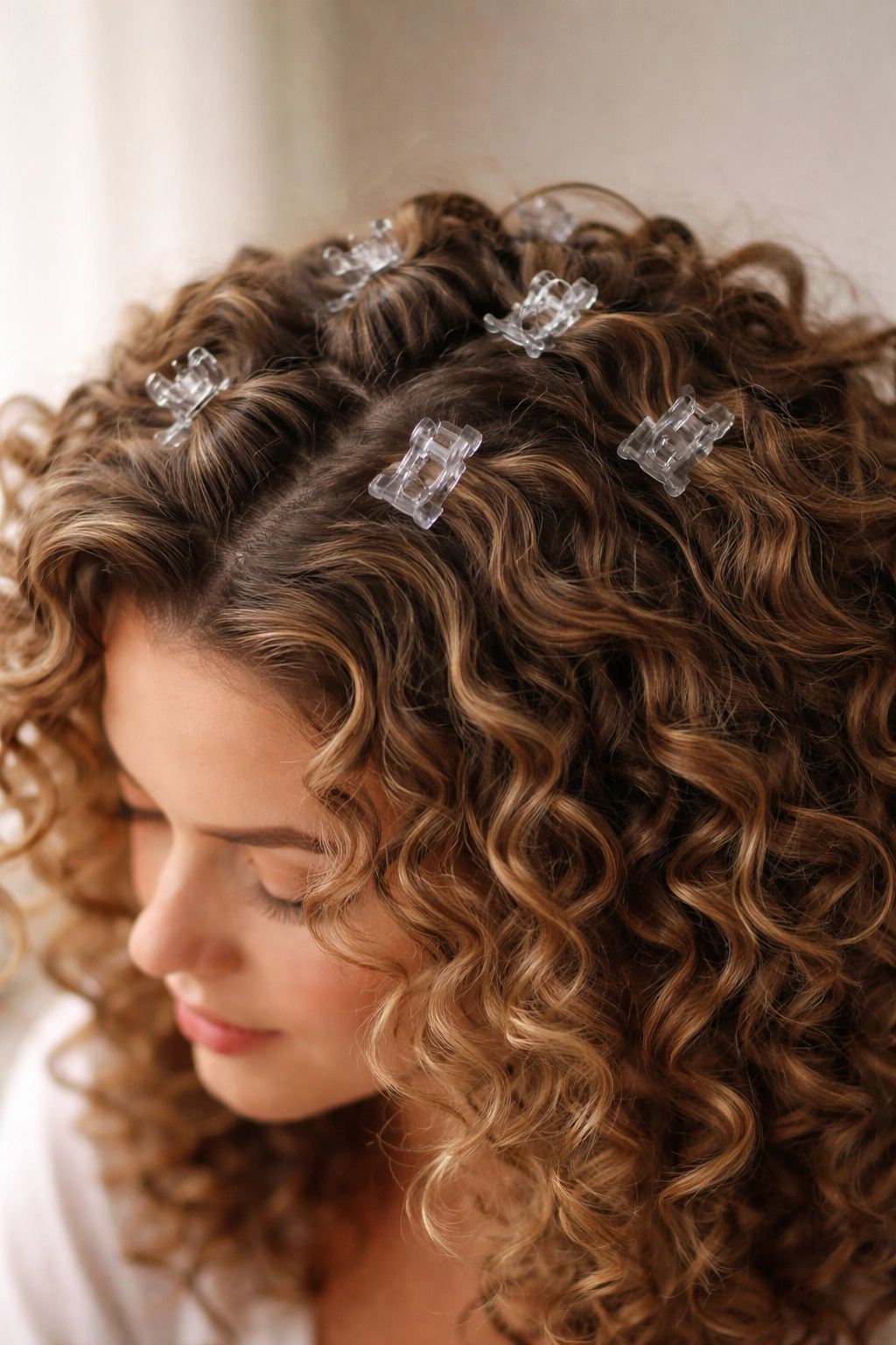 Curl clips lifting curls at the roots for added volume
