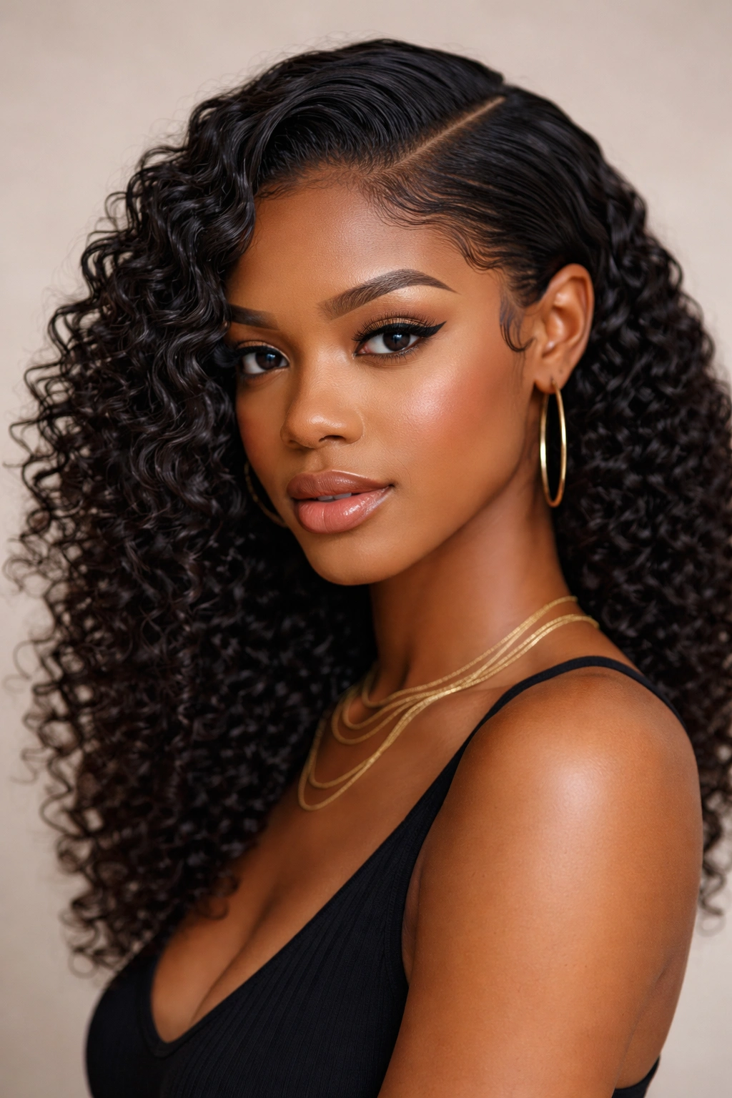 Deep-parted side waves on 3c curls with slicked edges