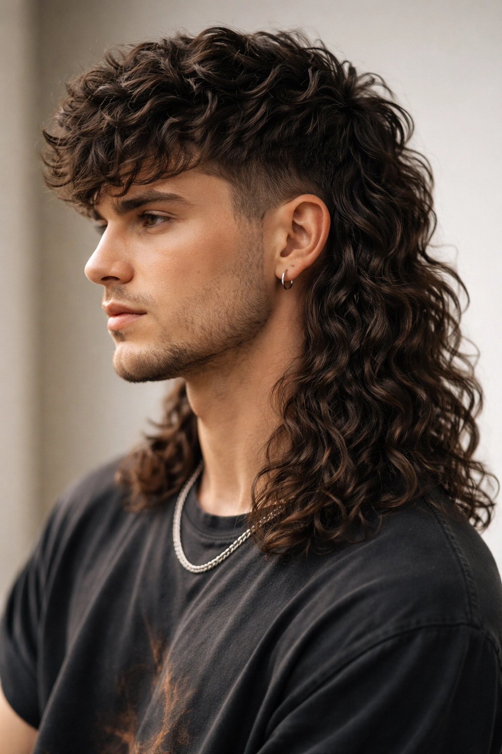 Close-up of a deep wave mullet with pronounced wave patterns