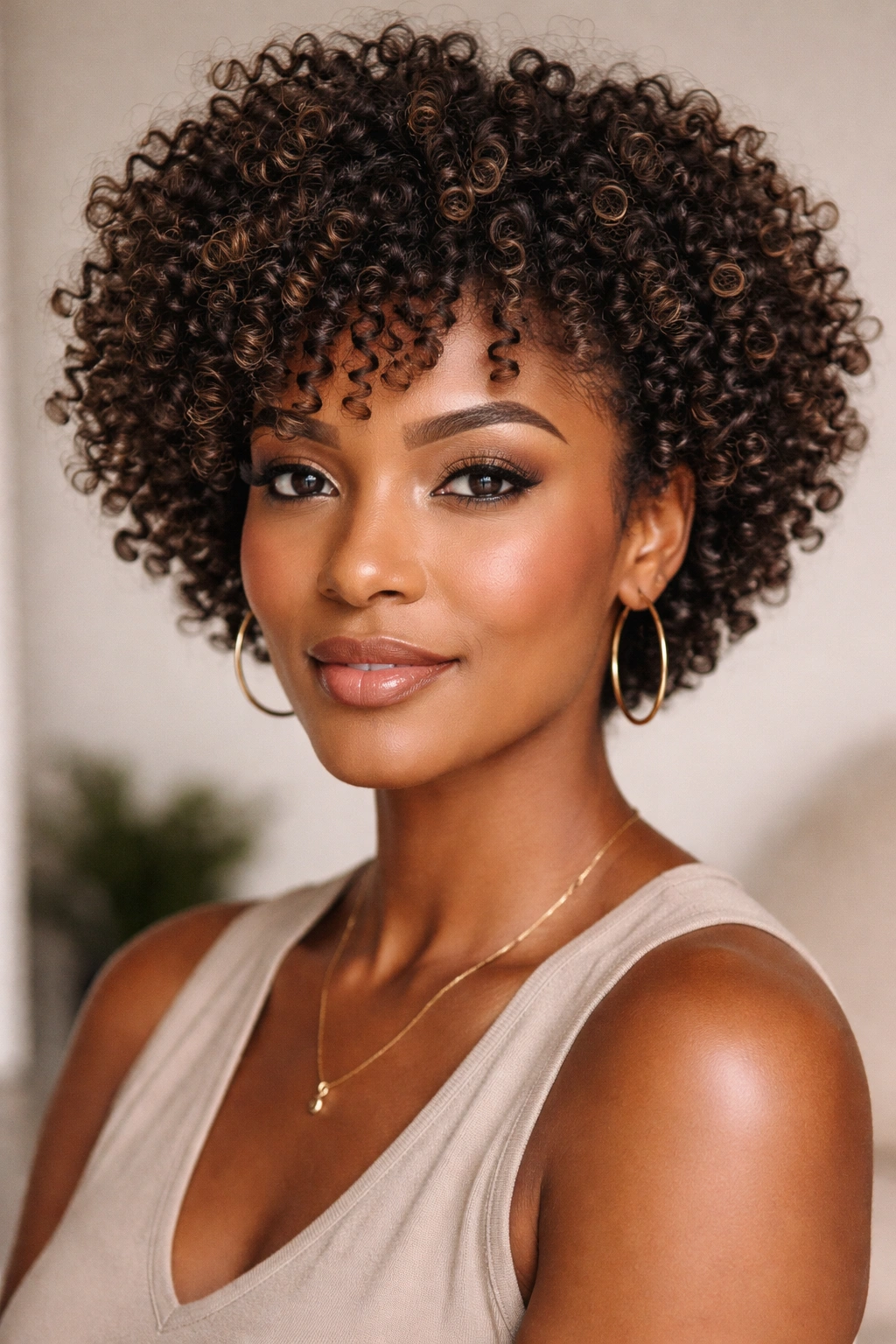 Close-up of defined curls with clear curl separation