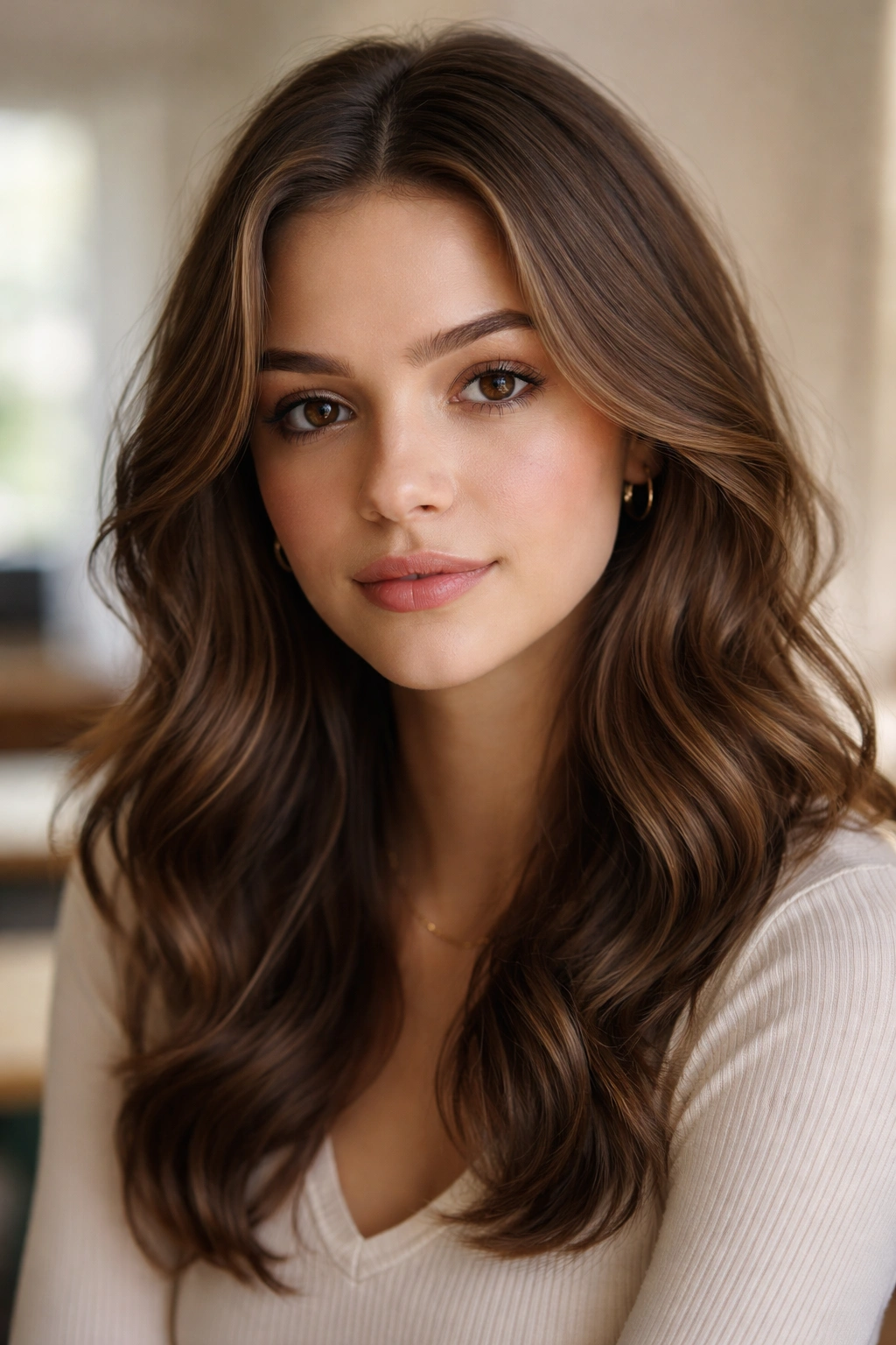 Close-up of face-framing waves around temples and cheekbones