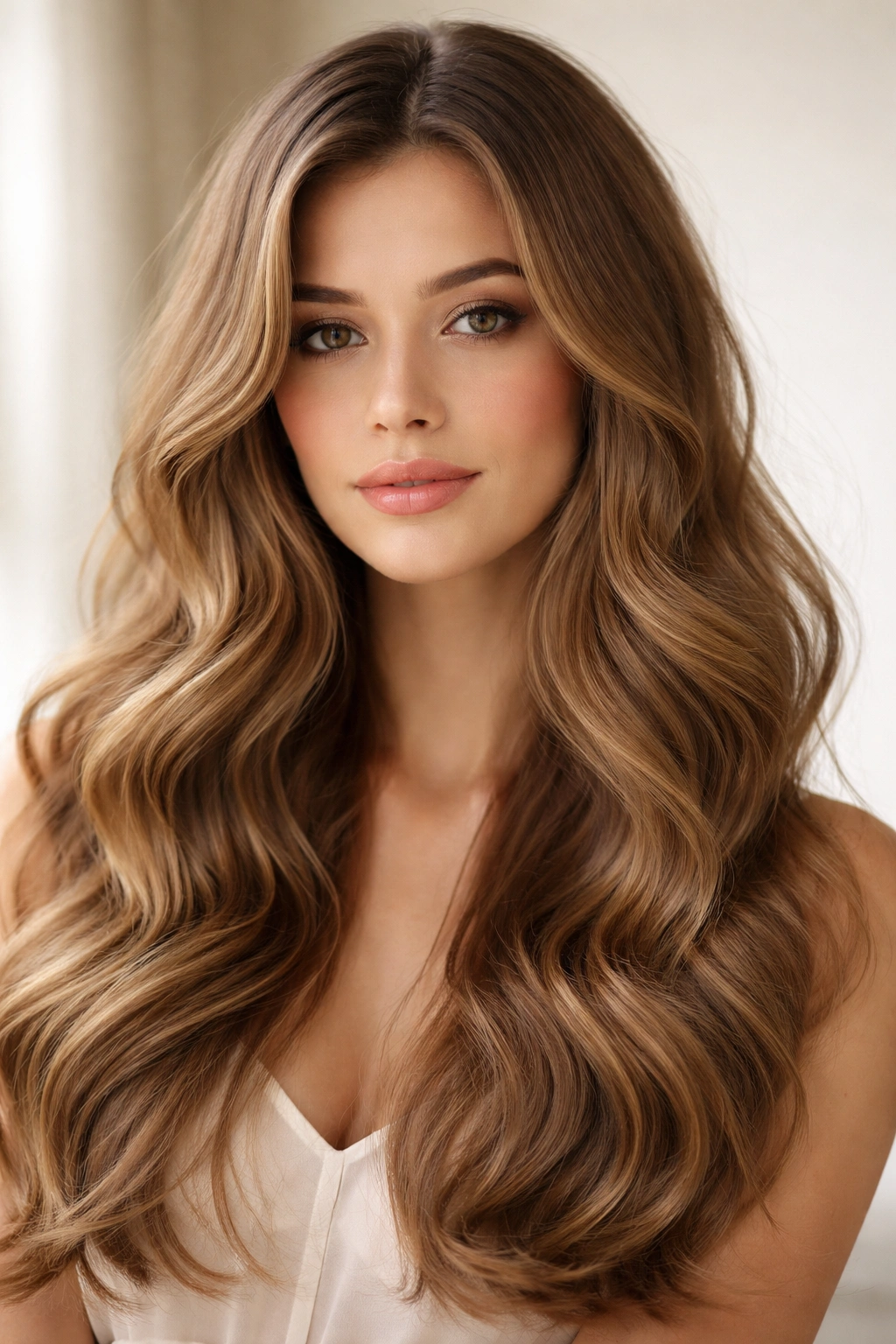 Close-up of fawn brown soft waves with gentle movement