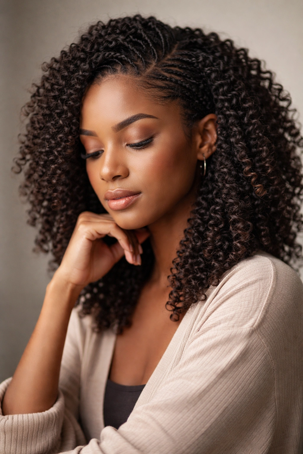 Minimalist portrait of a crochet hairstyle representing final thoughts on protective styling