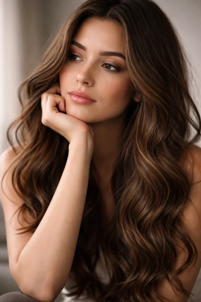 20 Long Wavy Hairstyles in Brown