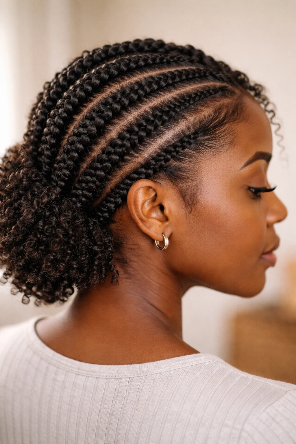 Close-up of scalp with flat twists and visible 4b curls