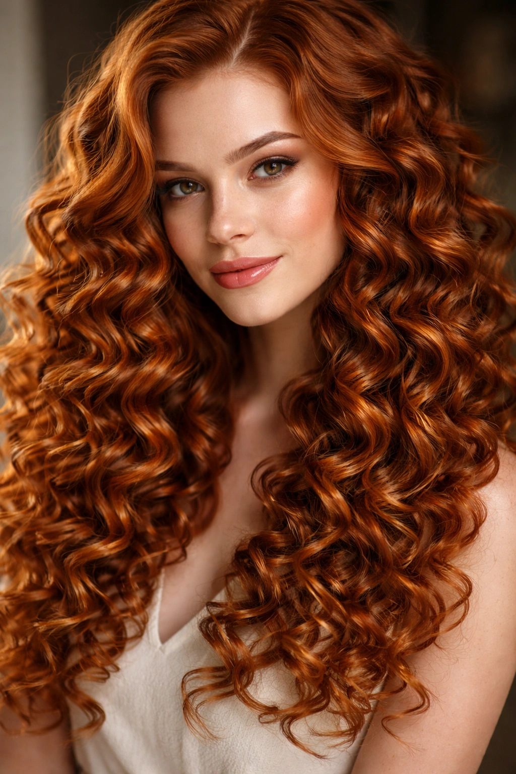 Corkscrew spiral waves in ginger hair