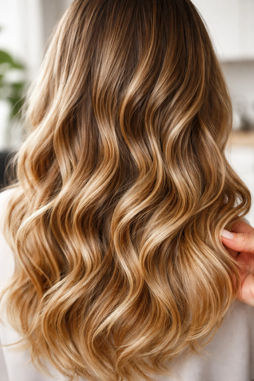 Healthy, conditioned wavy hair ready for ombre coloring