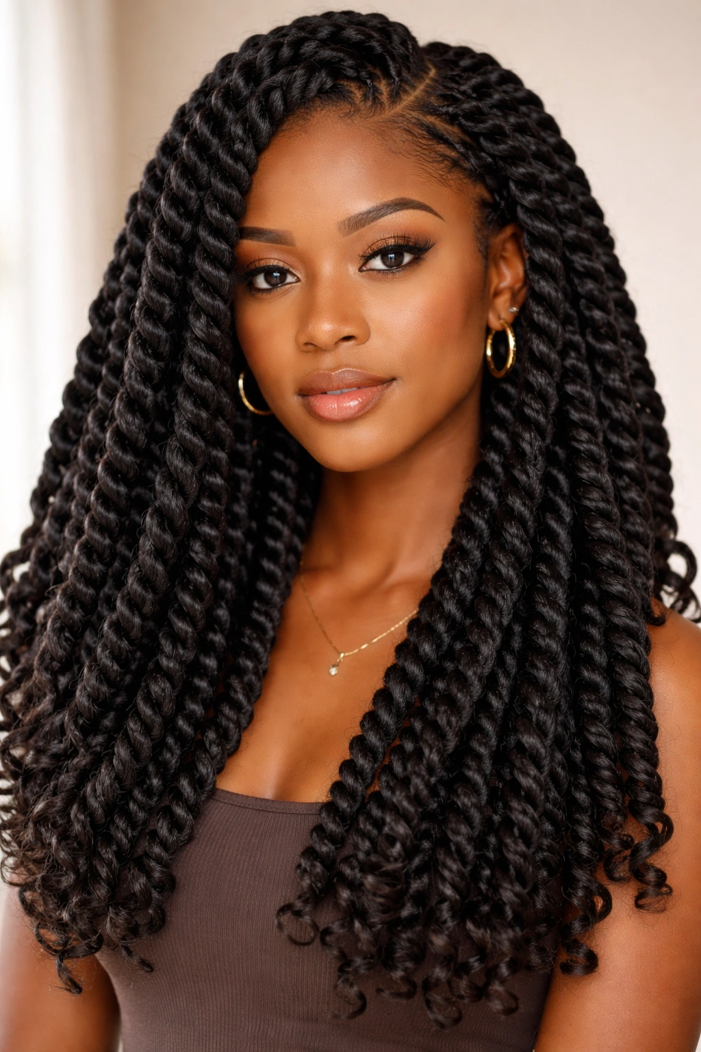 Havana twists close-up showing thick smooth twists with slight curl at ends