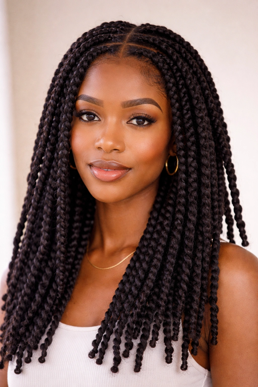 Full head of heatless twists with natural texture