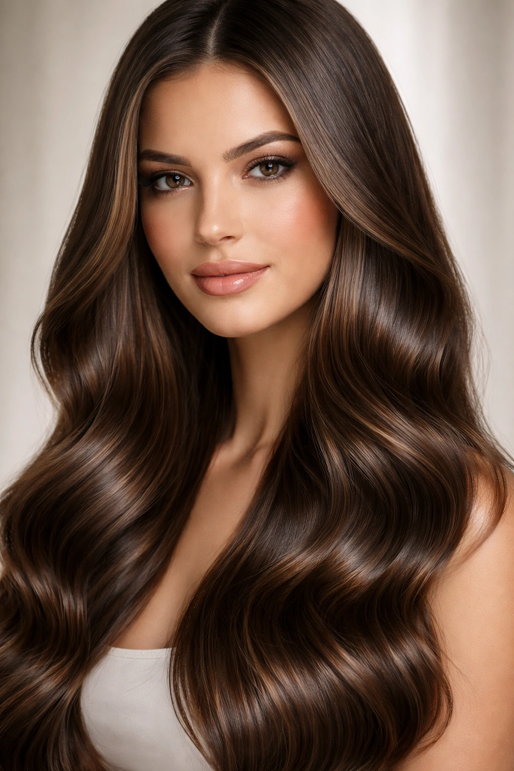 Close-up of sleek straight waves with high shine