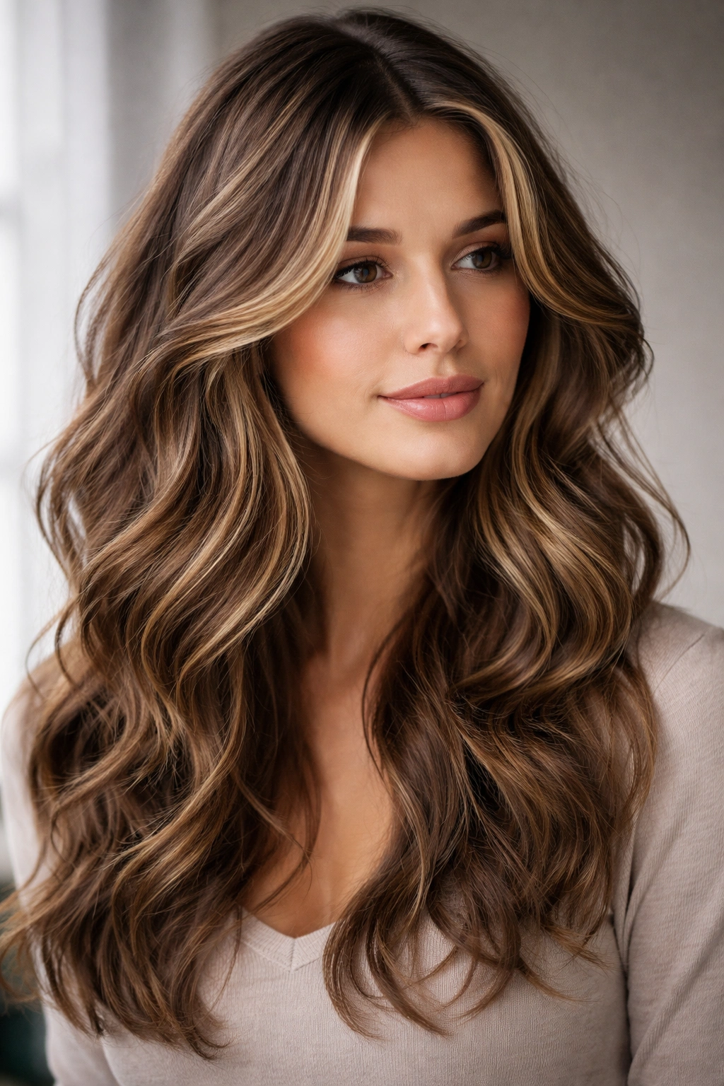 Defined waves with layered texture reducing bulk and frizz