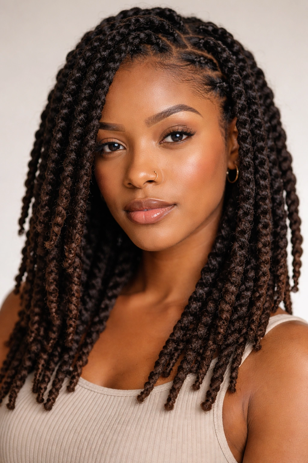 Loc'd twists close-up showing locking texture and gel hold