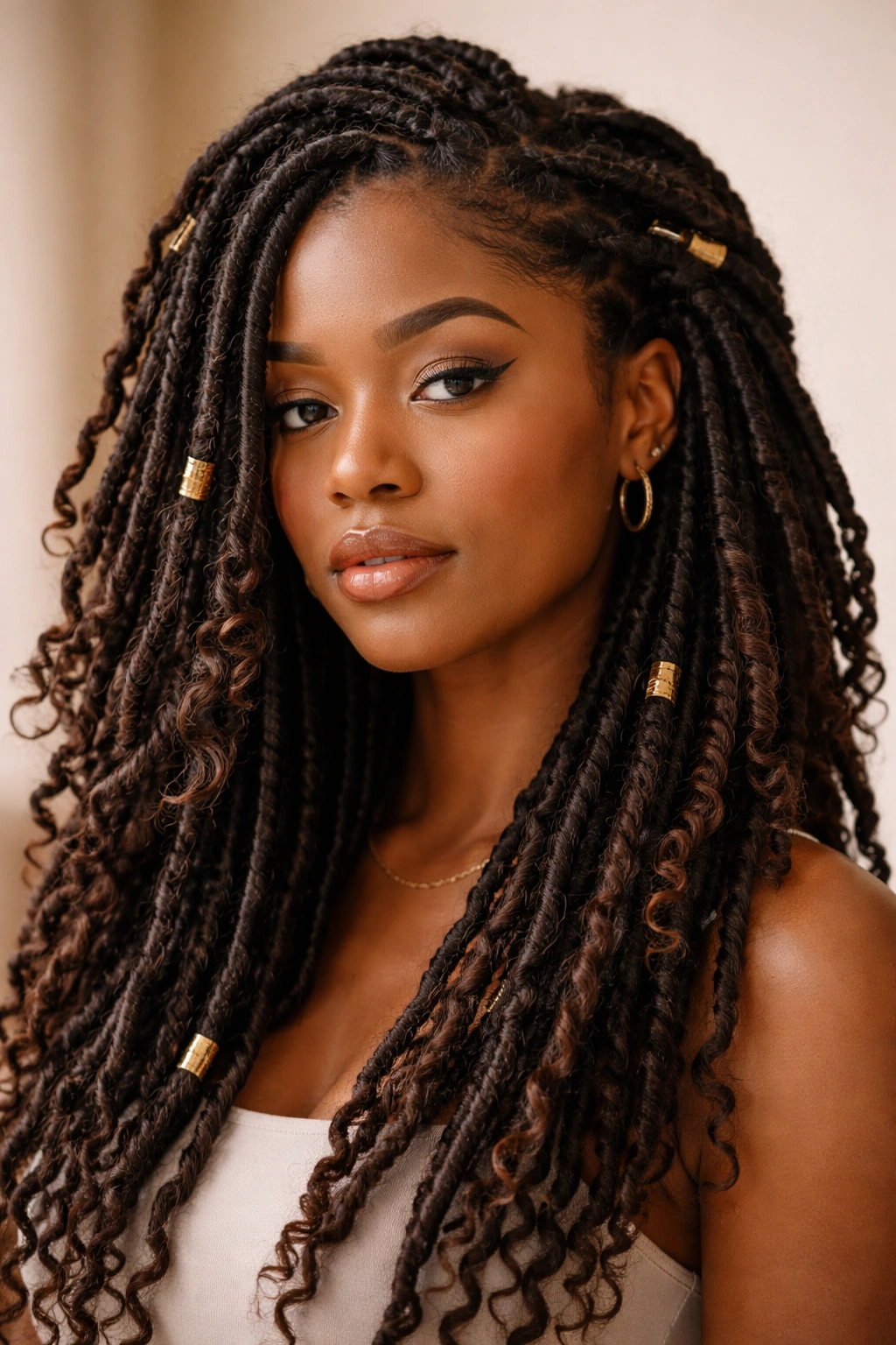 Close-up of Loc Styles and Faux Locs on 4C hair, showing faux locs and mature locs with textured coils