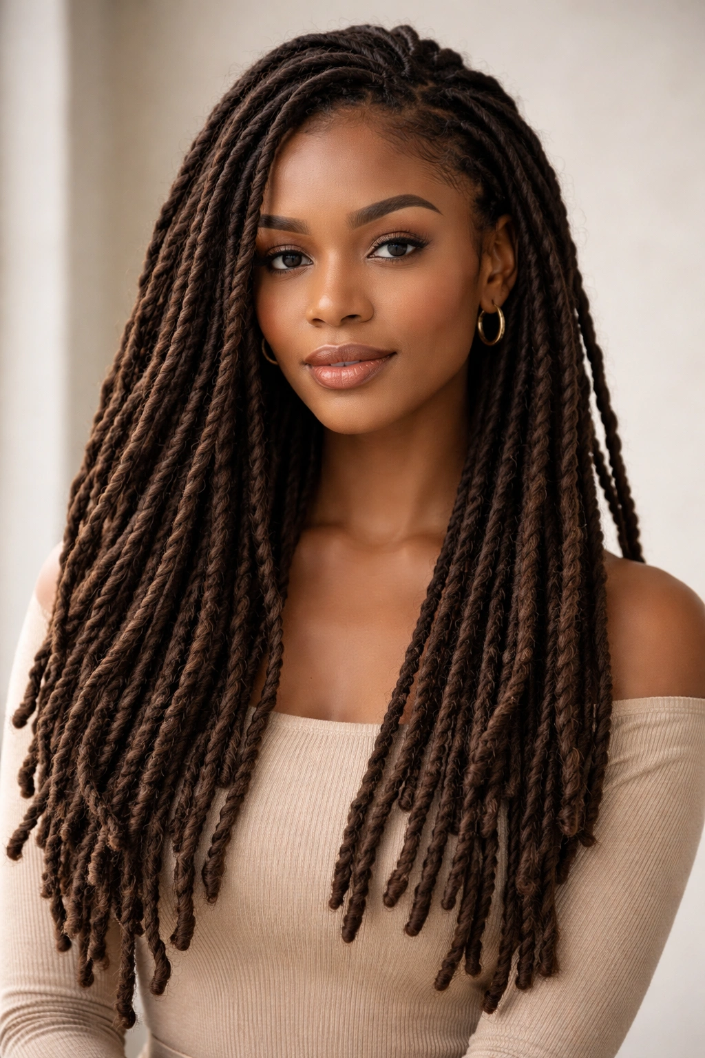 Portrait of a person with well-defined locs
