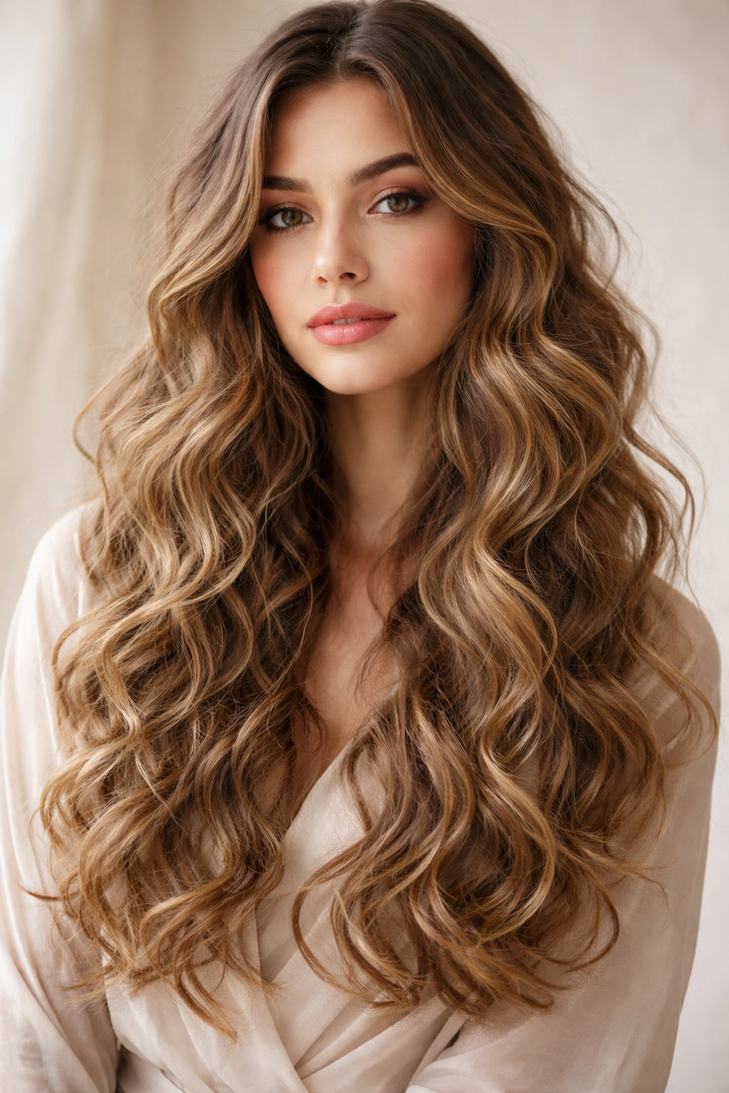 Long hair with soft loose waves for a romantic look