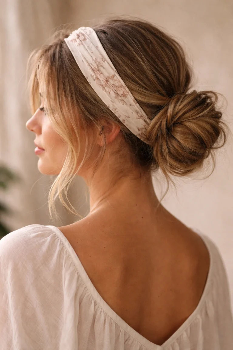 8 Messy Bun Styles With a Headband