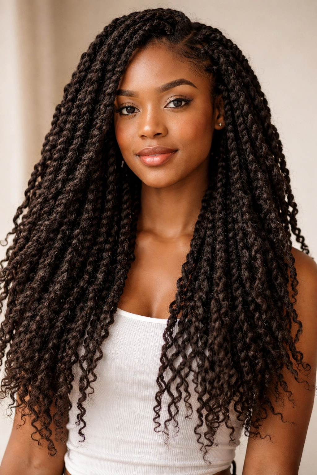 Full head of Marley twists with textured extensions
