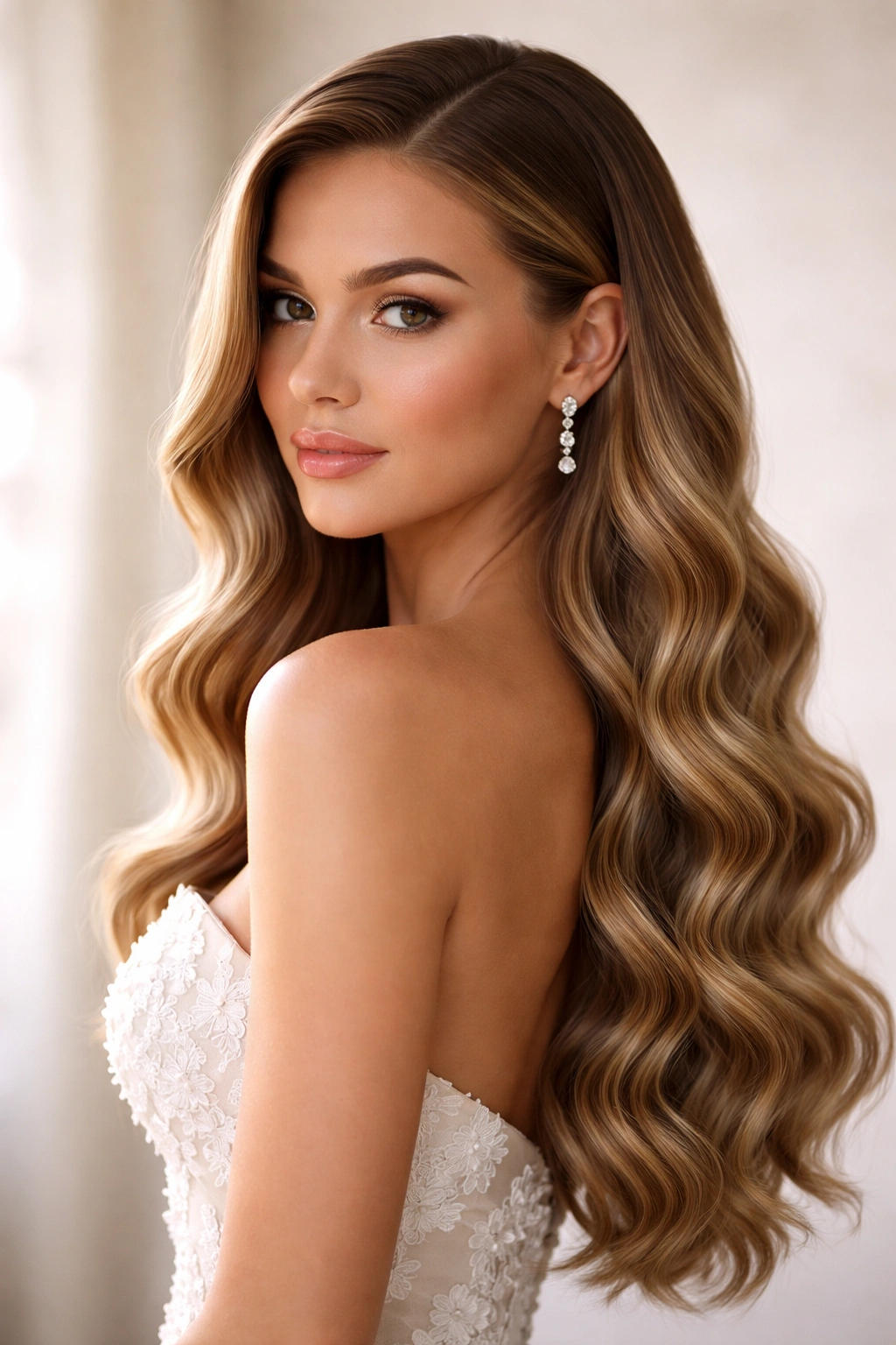 Glamorous mermaid waves with sleek side framing