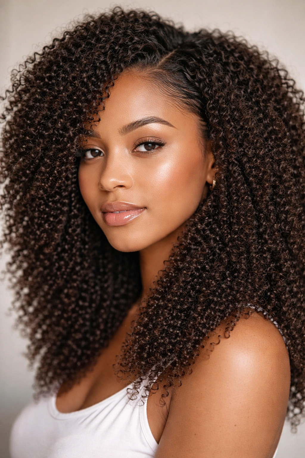 Close-up of micro crochet curls showing dense tiny curls