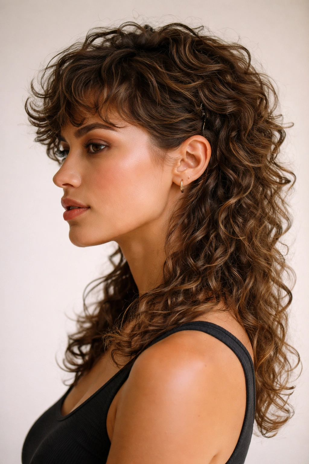 2c curly modern mullet with short top and long back