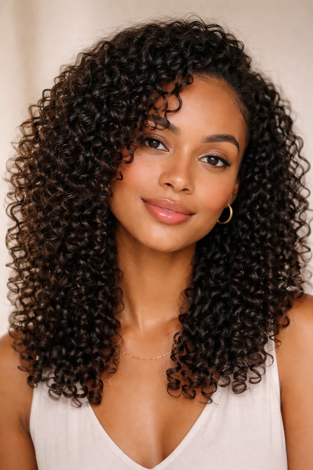 Glossy, defined wash-and-go curls with natural shine