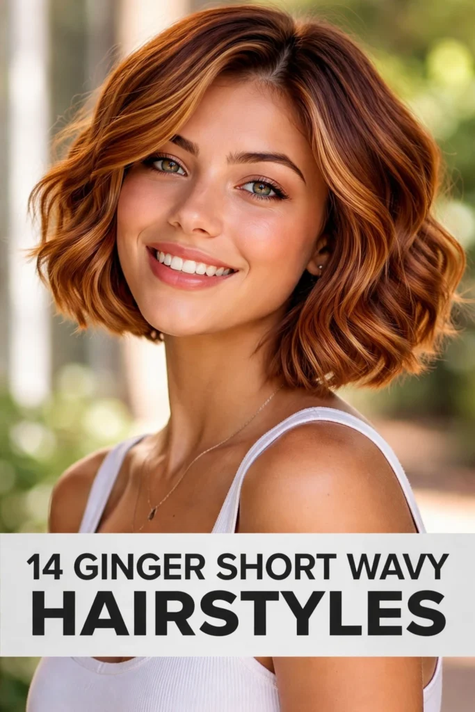 14 Short Wavy Hairstyles in Ginger