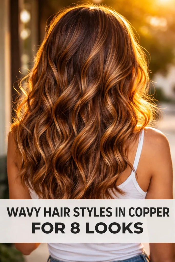 8 Wavy Hairstyles in Copper