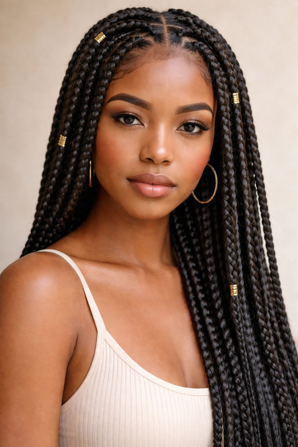Head with protective braids/cornrows in a neat, low-manipulation style