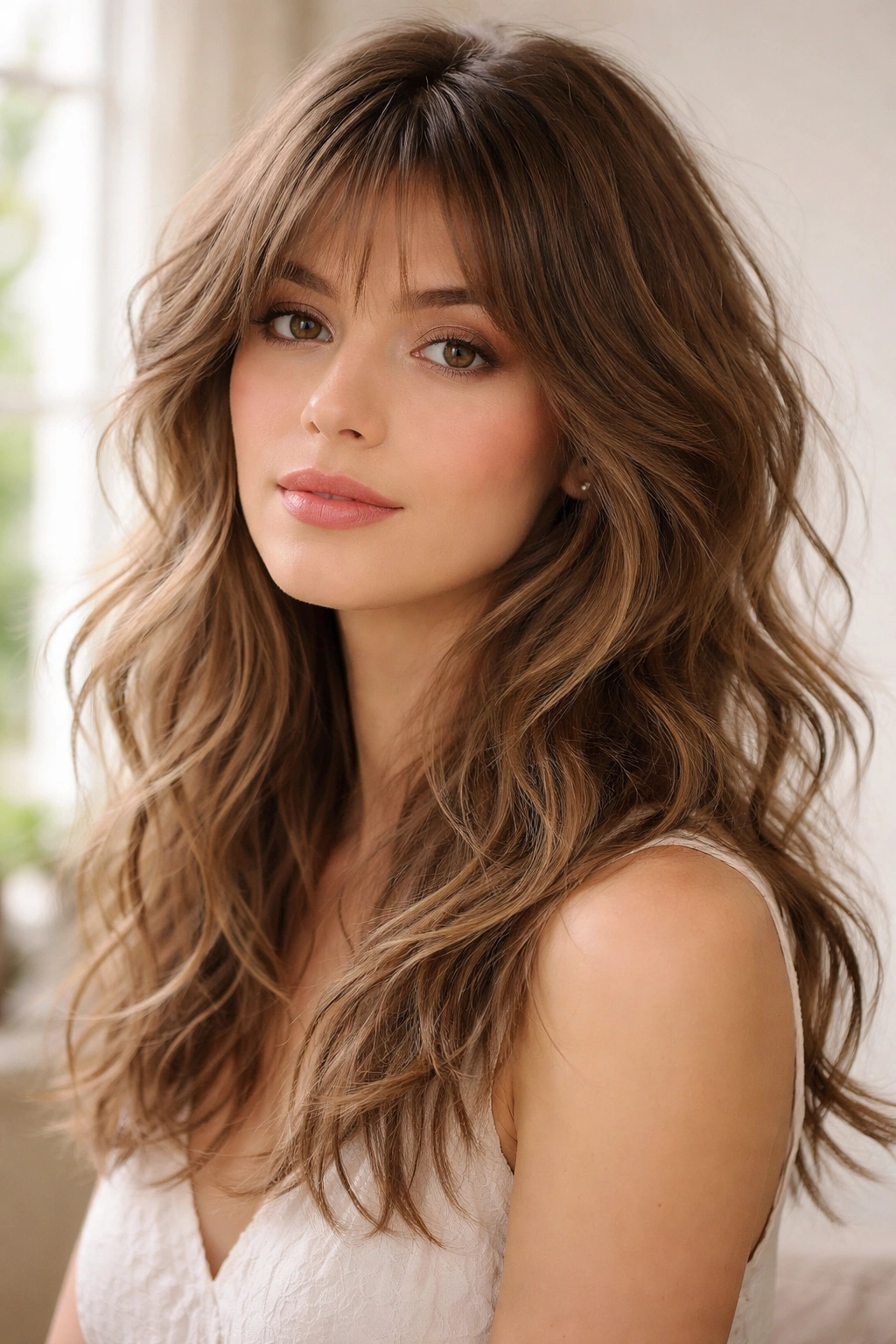 Romantic wolf cut with soft waves and delicate texture