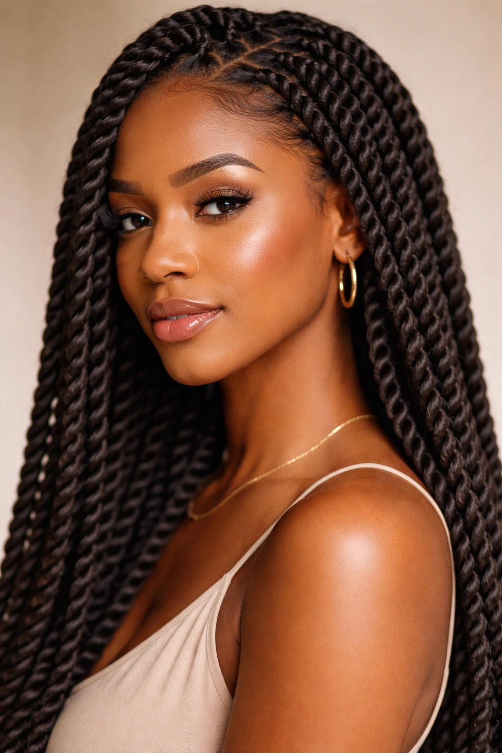 Close-up of rope twists forming a smooth spiral texture on the head