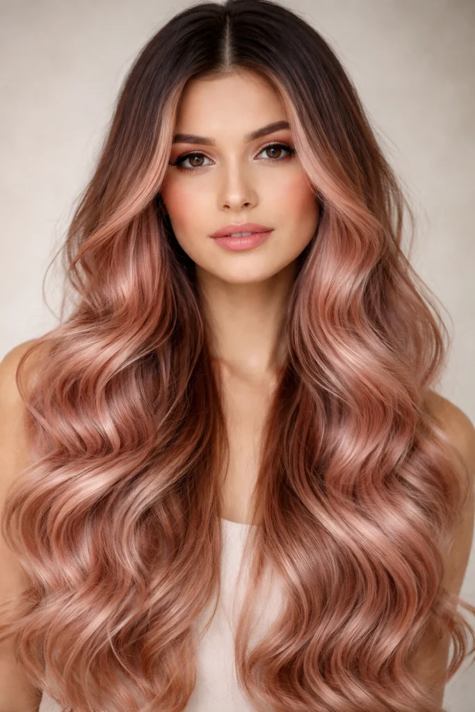 16 Long Wavy Hairstyles in Pink