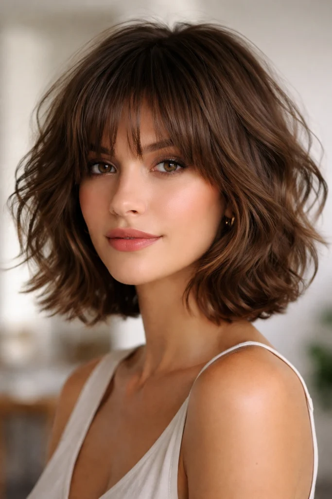 14 Short Styles With Bangs for Wavy Hair