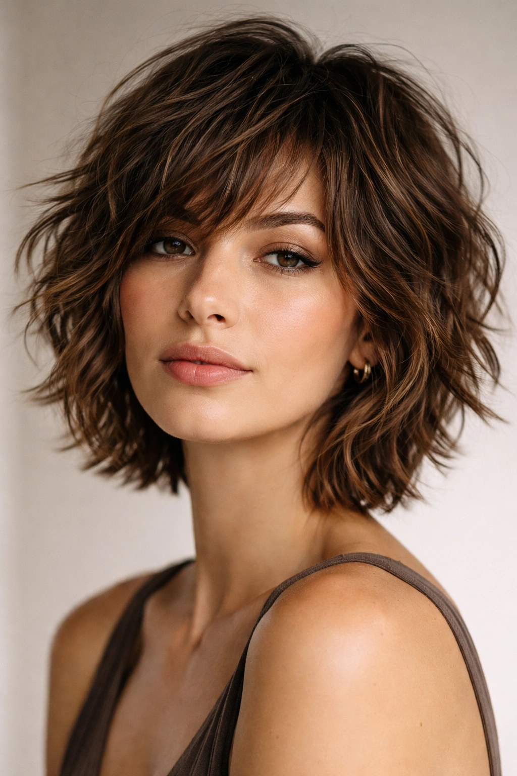 Shaggy wavy crop with light-catching layers