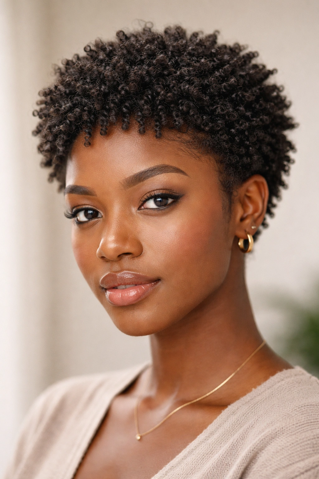 Close-up of short textured coils with uniform length and defined pattern