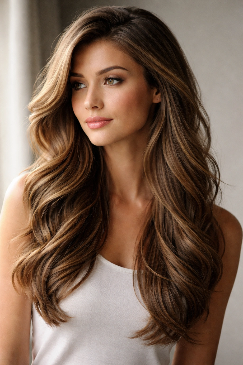 Side-Swept Wavy Layers with one-sided long layered waves catching light