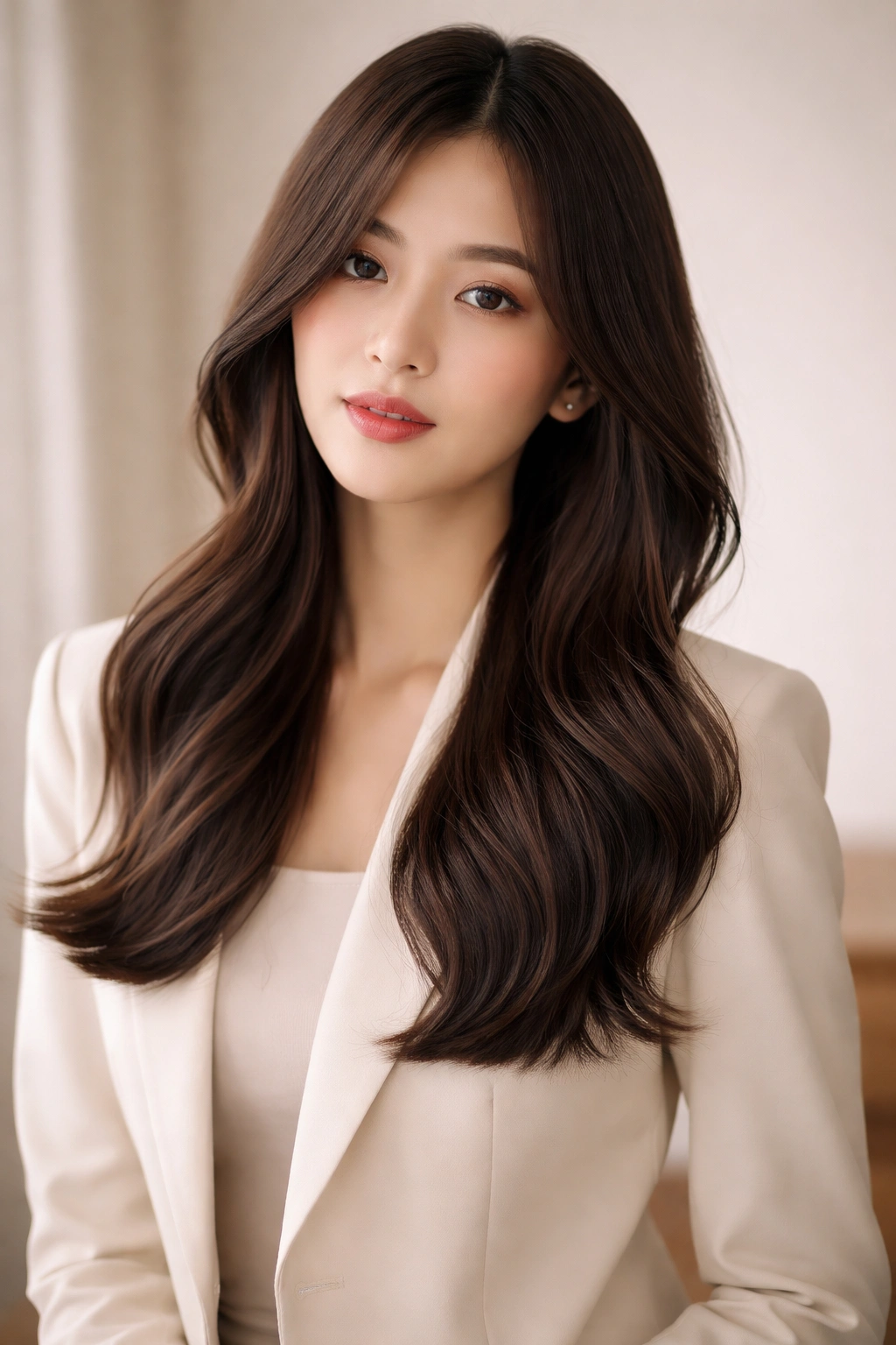 Mid-length waves with straight ends for a modern, polished look