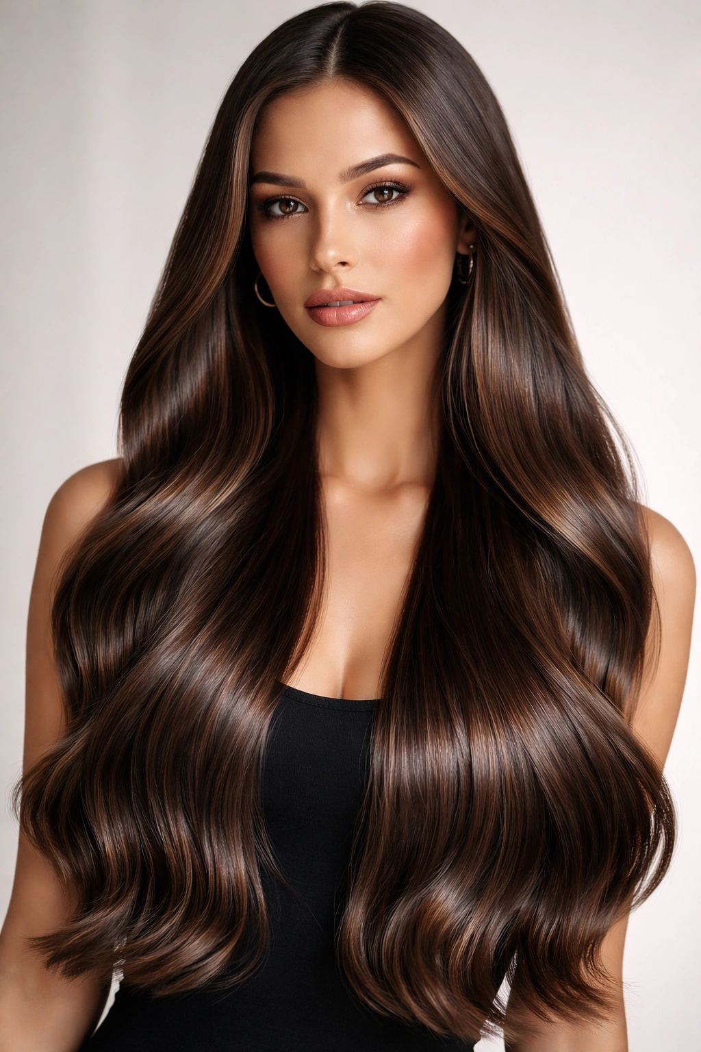 Long waves with sleek, glossy texture achieved by smoothing treatment